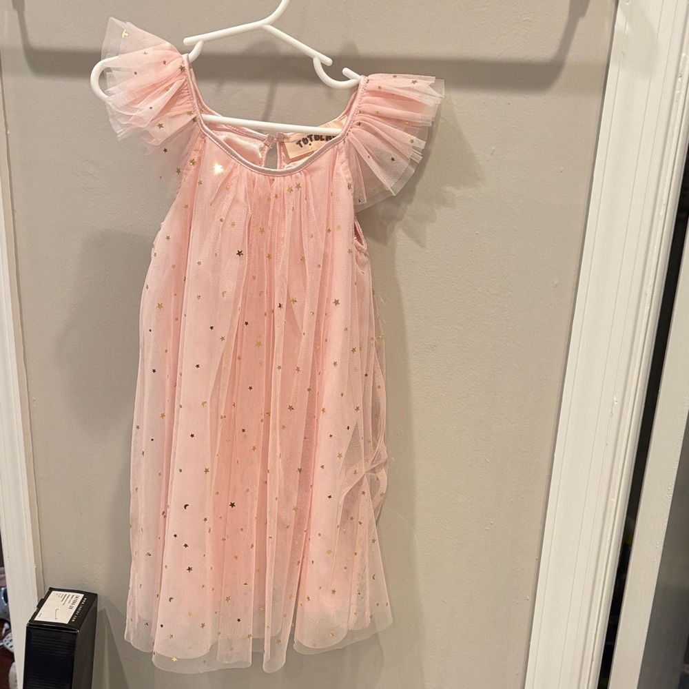 Pink Starry Kids Formal Dress